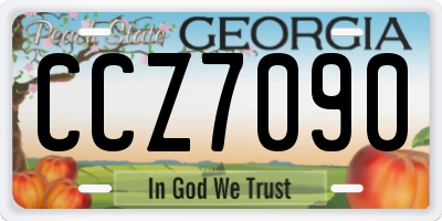 GA license plate CCZ7090