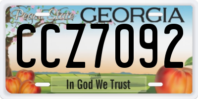 GA license plate CCZ7092