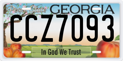GA license plate CCZ7093