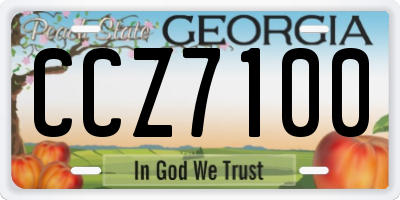 GA license plate CCZ7100