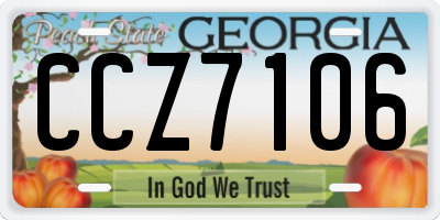 GA license plate CCZ7106