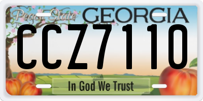 GA license plate CCZ7110