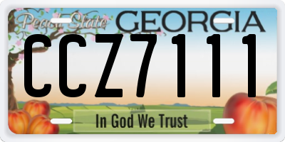 GA license plate CCZ7111