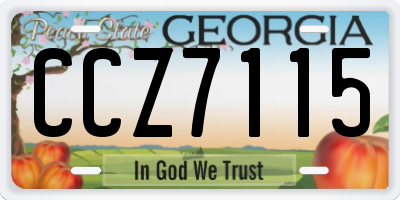 GA license plate CCZ7115
