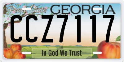 GA license plate CCZ7117