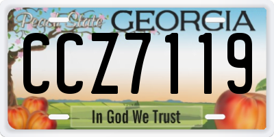 GA license plate CCZ7119