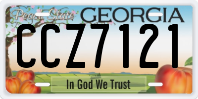GA license plate CCZ7121