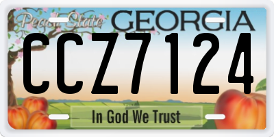 GA license plate CCZ7124