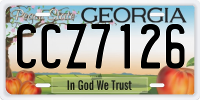 GA license plate CCZ7126