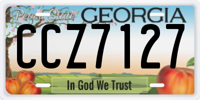 GA license plate CCZ7127