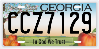 GA license plate CCZ7129