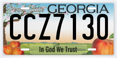 GA license plate CCZ7130