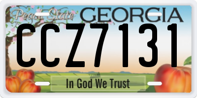 GA license plate CCZ7131