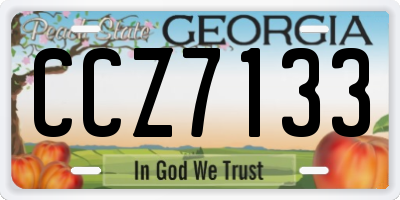 GA license plate CCZ7133