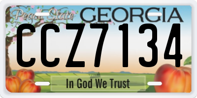 GA license plate CCZ7134