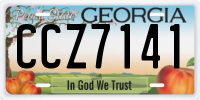 GA license plate CCZ7141