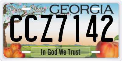 GA license plate CCZ7142