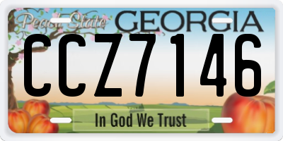 GA license plate CCZ7146