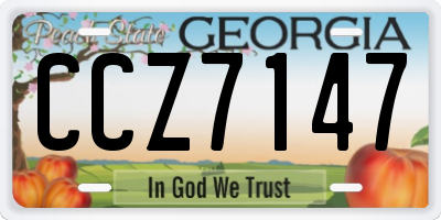 GA license plate CCZ7147