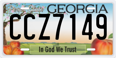 GA license plate CCZ7149