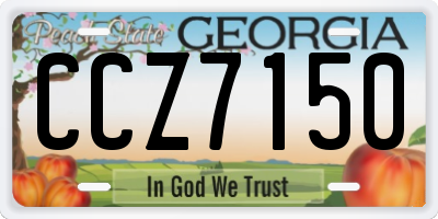 GA license plate CCZ7150