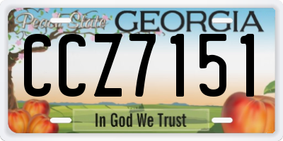 GA license plate CCZ7151
