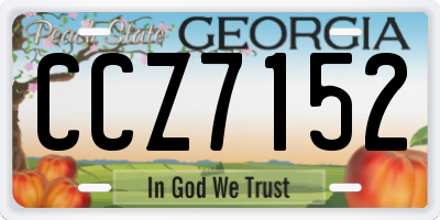GA license plate CCZ7152