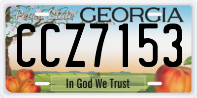 GA license plate CCZ7153
