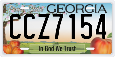 GA license plate CCZ7154