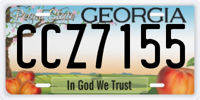 GA license plate CCZ7155