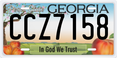 GA license plate CCZ7158