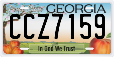 GA license plate CCZ7159