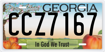 GA license plate CCZ7167