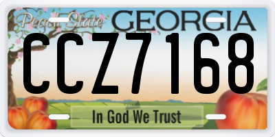 GA license plate CCZ7168