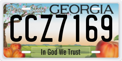 GA license plate CCZ7169