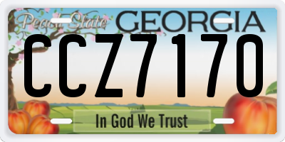 GA license plate CCZ7170