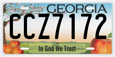 GA license plate CCZ7172