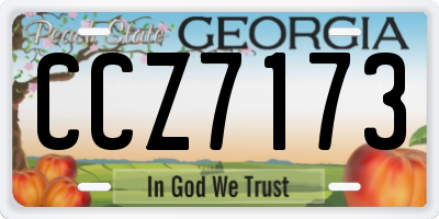 GA license plate CCZ7173