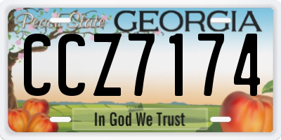 GA license plate CCZ7174