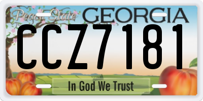 GA license plate CCZ7181