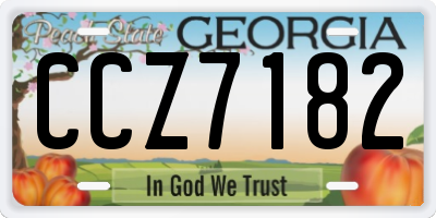 GA license plate CCZ7182