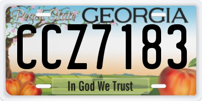 GA license plate CCZ7183