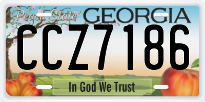 GA license plate CCZ7186