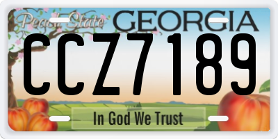GA license plate CCZ7189