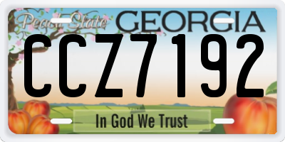 GA license plate CCZ7192