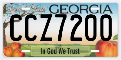 GA license plate CCZ7200