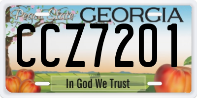 GA license plate CCZ7201