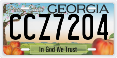 GA license plate CCZ7204