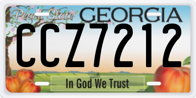 GA license plate CCZ7212
