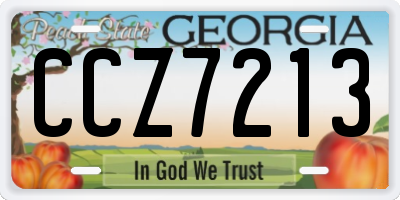 GA license plate CCZ7213